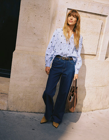  denim look blouse