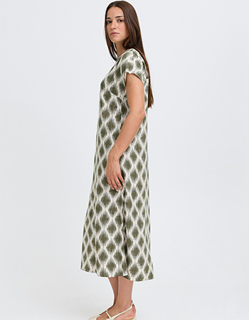 lange jurk met v-hals