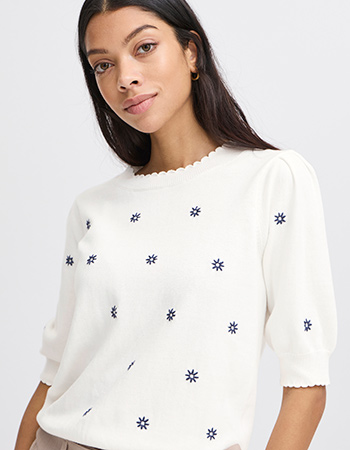 Top Byottoline Flower Marshmallow White