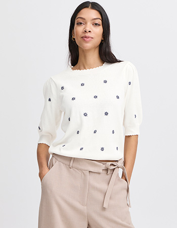 Top Byottoline Flower Marshmallow White