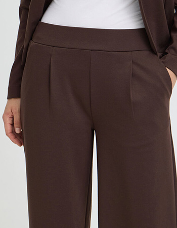 Donkerbruine pantalon wijde pijp B.Young, duurzame mode watMooi