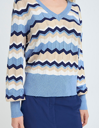 blauwe duurzame trui