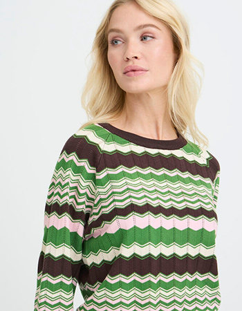 Duurzame trui B.Young met zigzagprint voor dames