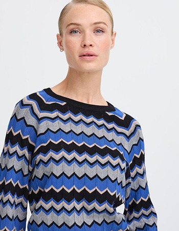 Comfortabele damestrui van Ecovero met modern zigzagdesign van B.young.