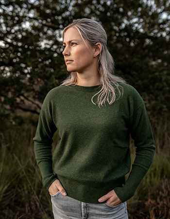 Trui Claudia Merino Wol Green