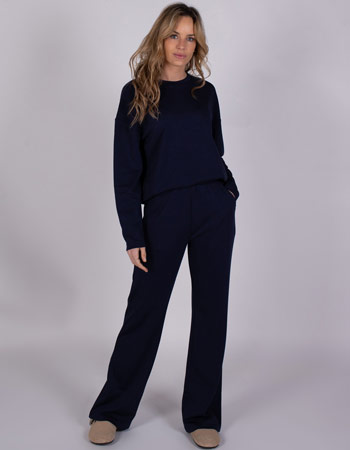 Sweater Manchester Met Koord Navy