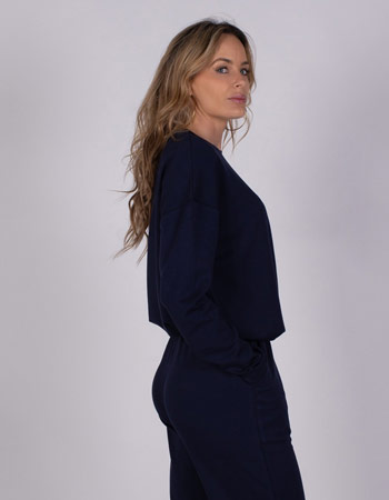 Sweater Manchester Met Koord Navy