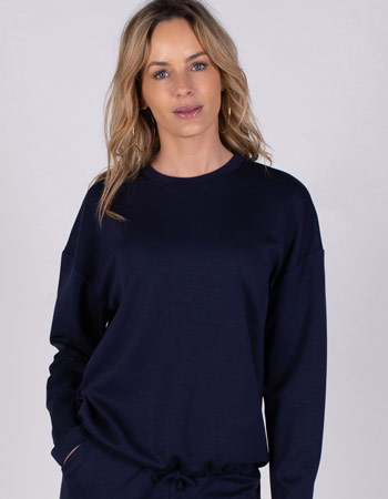 Sweater Manchester Met Koord Navy