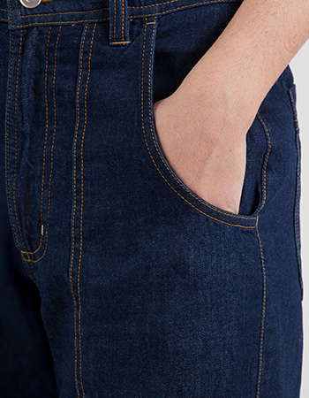 donkere jeans van biologisch katoen high waist