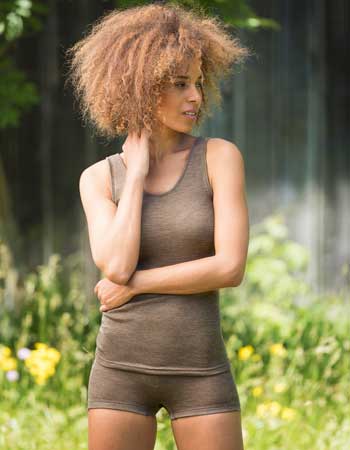 Top Ondermode Organic Wol Zijde Walnoot