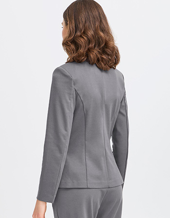 Grijze Fransa blazer voor dames, elegant jasje met lange mouwen en klassieke sni