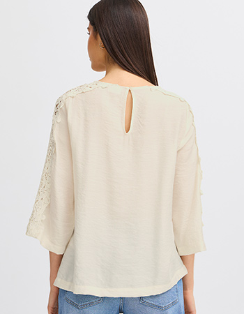 Blouse Blondie 3/4 mouw Kant Whisper White