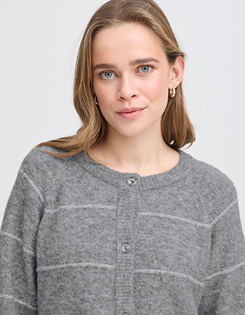 Cardigan Frkendra Asphalt Melange Mix