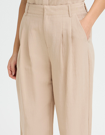 zomerse linnen pantalon met plooien