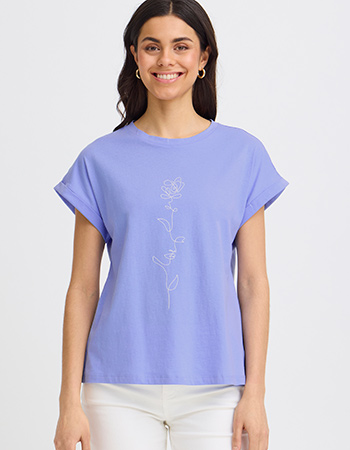 Fransa shirt met subtiele bloemenprint.