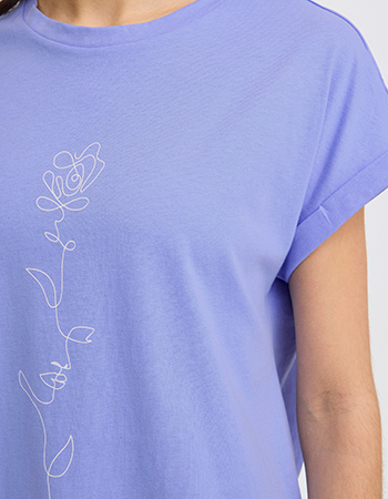 Duurzaam en Stijlvol Fransa shirt met fijne lijnprint.