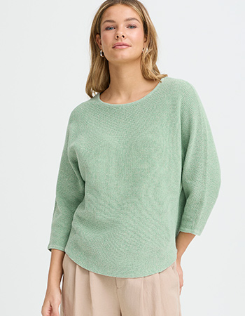 zomerse groene trui van gerecyled katoen