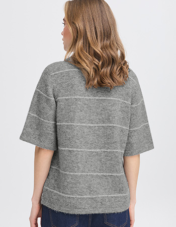 Trui Korte Mouw Frkendra Stripe Asphalt Melange