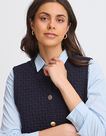 Mouwloos Vest Gebreid Frkenna Night Sky