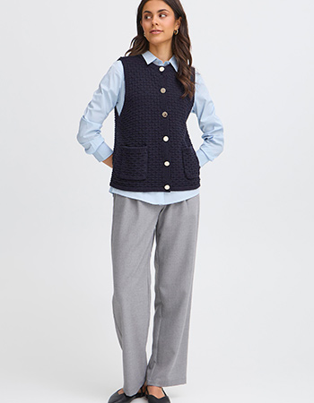 Mouwloos Vest Gebreid Frkenna Night Sky