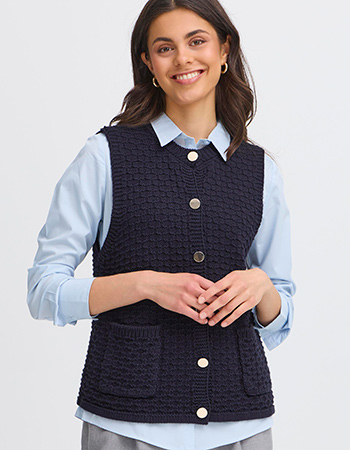 Mouwloos Vest Gebreid Frkenna Night Sky