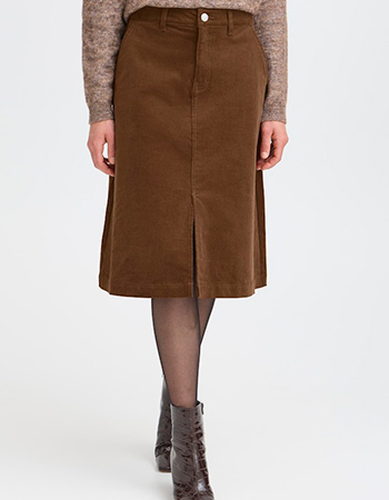 Elegante bruine ribrok van Fransa, ideaal voor een stijlvolle najaarslook.