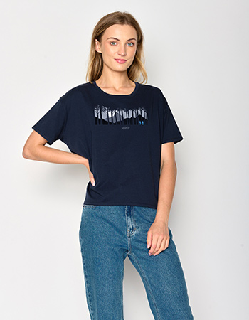 T-shirt Nature Forest Walk Navy