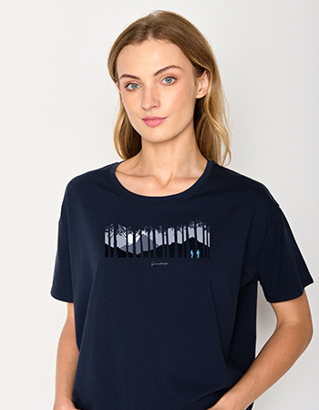 T-shirt Nature Forest Walk Navy