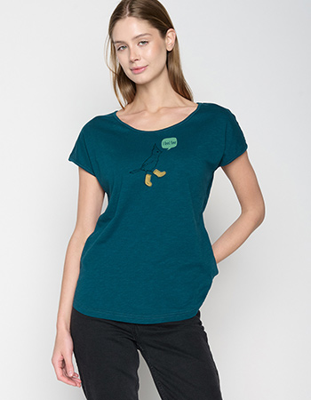 T-shirt Bird Fine Cool Petrol Green