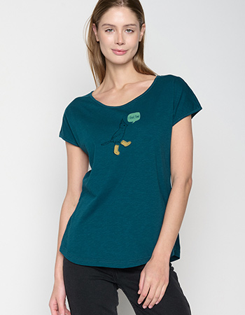 T-shirt Bird Fine Cool Petrol Green