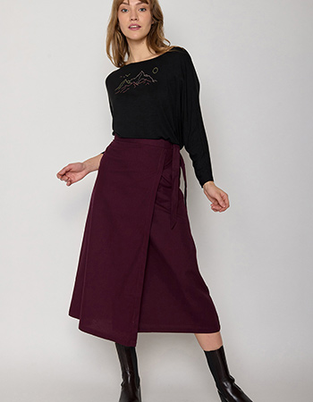 Longsleeve 3/4 Mouw Nature Contours Zwart