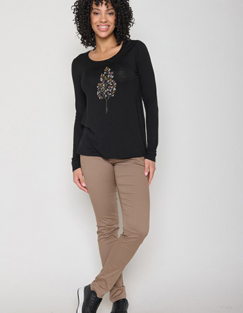 Longsleeve Nature Fall Leaves Black