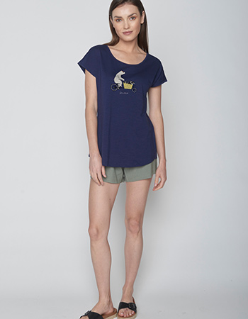 T-shirt Bike Cargo Raccoon Navy