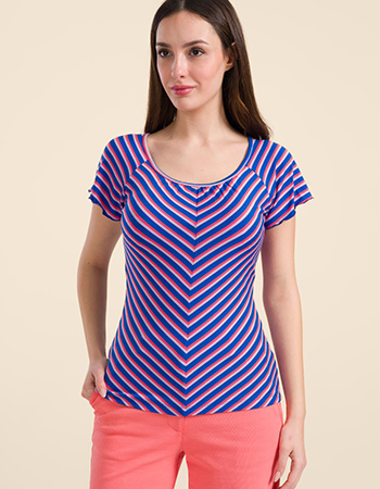 Top Butterfly Happy Stripe Blue