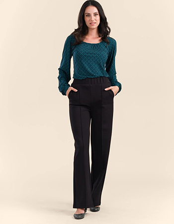 Pantalon Hailey Rib Velour Black