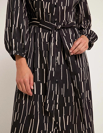 Jurk Wendela Print Irregular Zwart