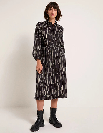 Jurk Wendela Print Irregular Zwart