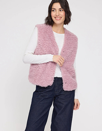 Soft & cozy bodywarmer Amy van Mazine in roze