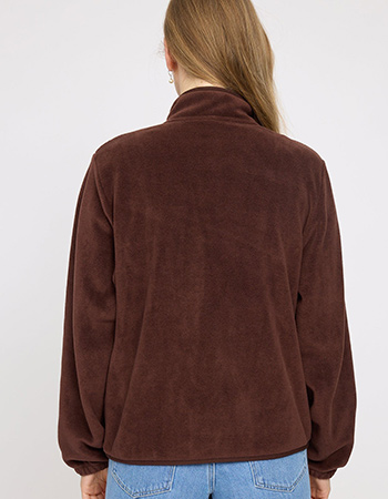 MAZINE vegan fleece jacket met drukknopen, eerlijk en duurzaam.