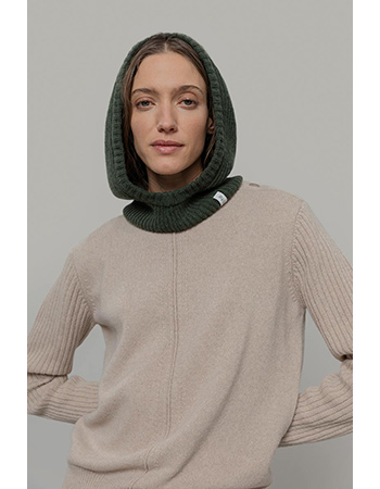 Balaclava groen wol 