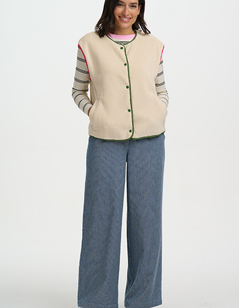 Warm fleece gilet voor dames dat zorgt voor bewegingsvrijheid en een natuurlijke