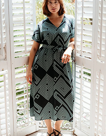 ugarhill Brighton Bethan midi jurk met grafische print