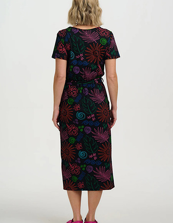 Midi jurk met zakken en split voor extra draaggemak