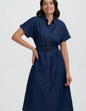 Comfortabele overhemdjurk van katoen met vrouwelijke pasvorm
