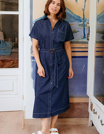 Sugarhill Brighton Lourdes denim jurk van biologisch katoen