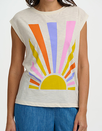 sugarhill Brighton T-shirt met zonprint van biologisch katoen