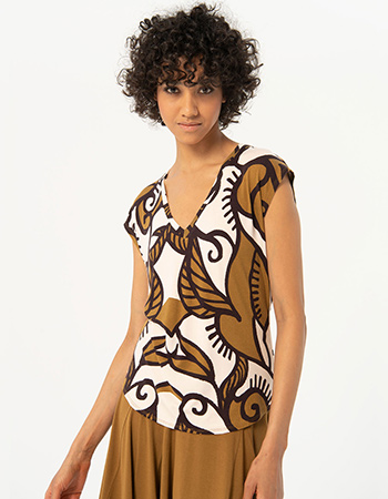 T-shirt V-Neck Ticeo Olive