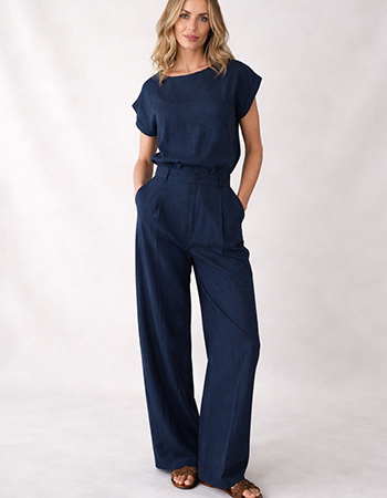 Dames shirt van Tencel en linnen met een zachte, licht verkoelende feel.