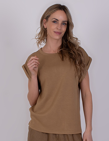 Shirt met contrasterende achterkant in een luchtige stof met subtiel craclé-effe