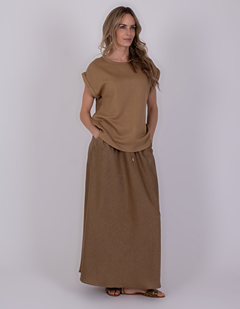 Dames shirt gemaakt van een mix met gerecycled polyester en elastaan voor extra 